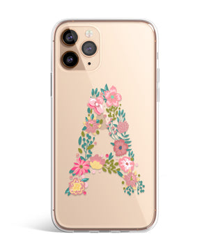 Large Floral Letter Clear Phone Case