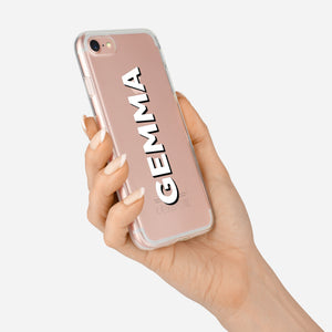 Shadow Text Clear Phone Case