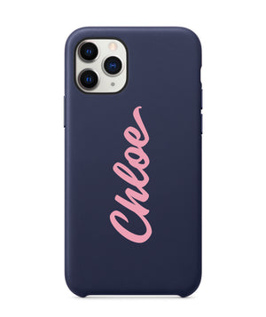Navy PU Leather Printed Phone Case