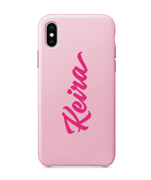 Pink PU Leather Printed Phone Case