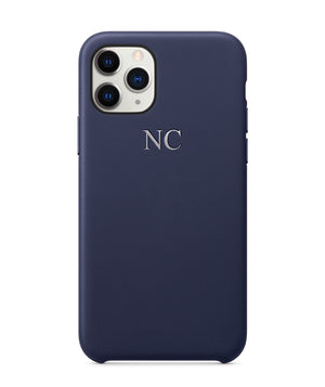 Navy PU Leather Embossed Phone Case
