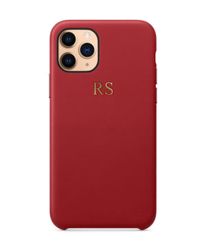 Red PU Leather Embossed Phone Case