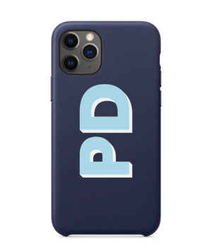 Navy PU Leather Printed Phone Case