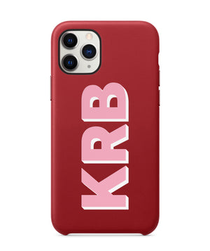 Red PU Leather Printed Phone Case