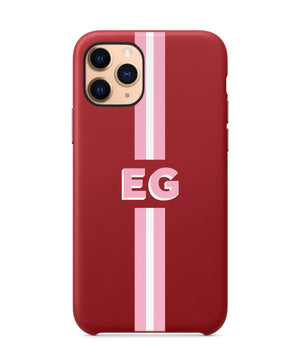 Red Leather Stripe Phone Case