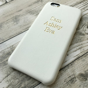 Ivory PU Leather Embossed Phone Case